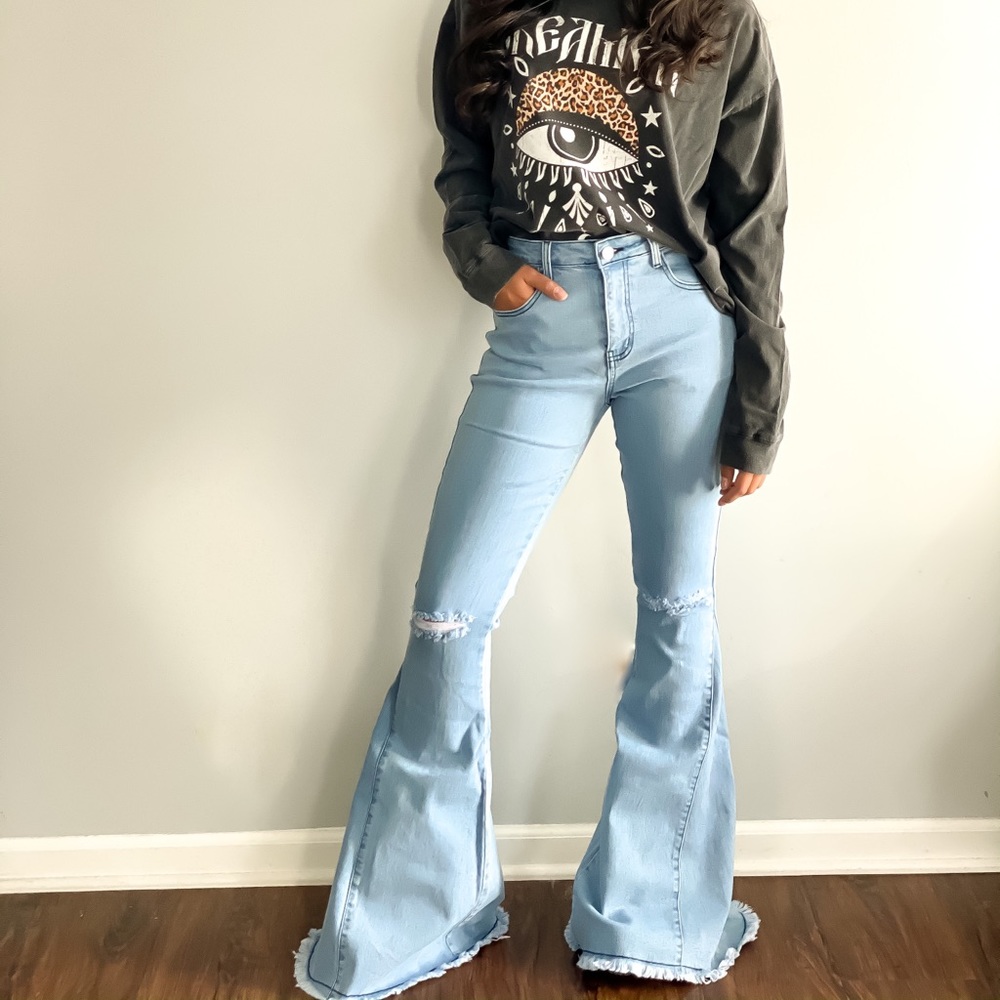 Denim Flare Pants